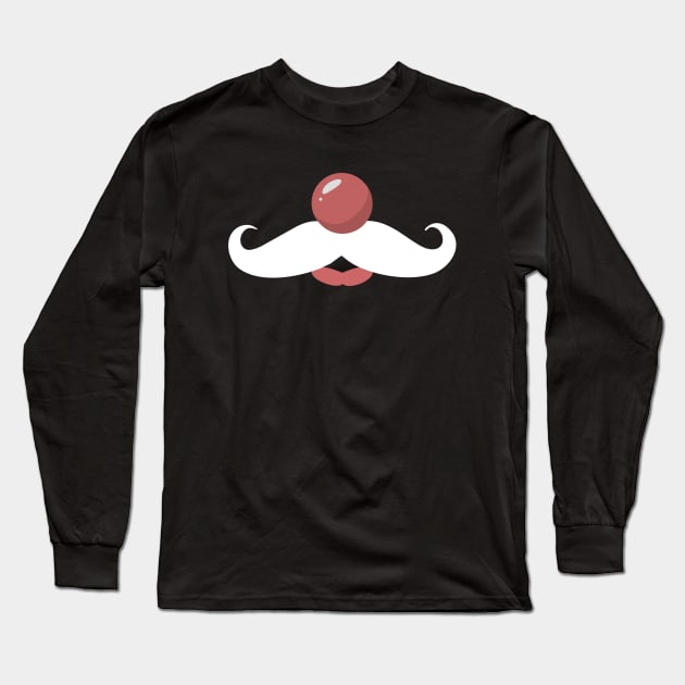 White Mustache, Red Nose Long Sleeve T-Shirt by ORENOB